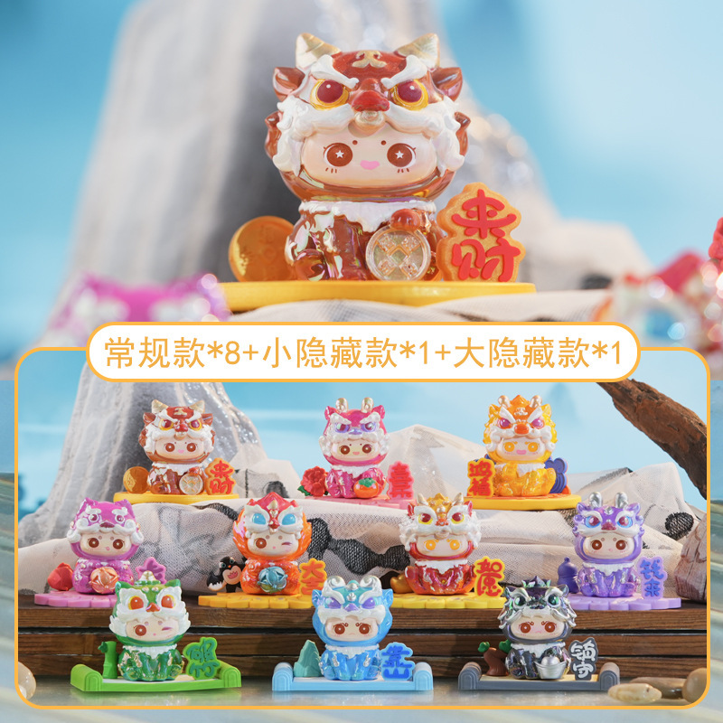 国潮风神兽系列福泽瑞兽八方来财盲盒摆件电视柜家居装饰品批发
