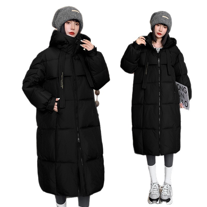 2025 invierno de nuevo algodón chaqueta de algodón para damas largo y grueso chaqueta de algodón suelta a prueba de frío chaqueta de algodón de pan caliente
