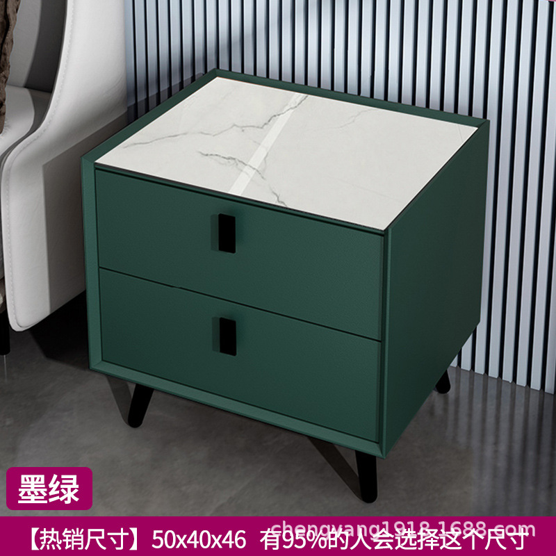 Mesita de noche madera maciza Placa de roca simple moderno Internet celebridad dormitorio mesita de noche protección del medio ambiente todo partido gabinete de almacenamiento mesita de noche
