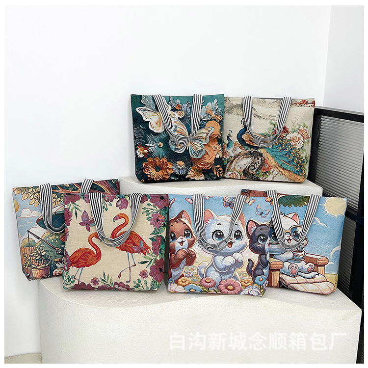 Universal fashionable capacious linen bag