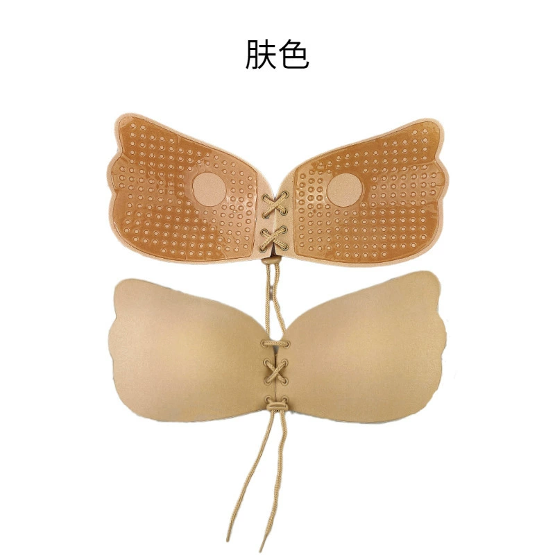 Colored glossy supporting nipple stickers, invisible bra, thin straps, wholesale, strapless