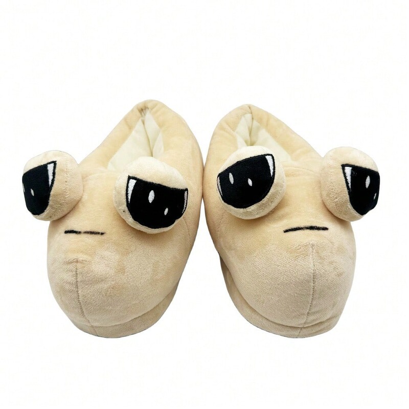 Cross-Border New My Pet Alien Pou Plush Slippers Game Peripheral Snail Plush Slippers