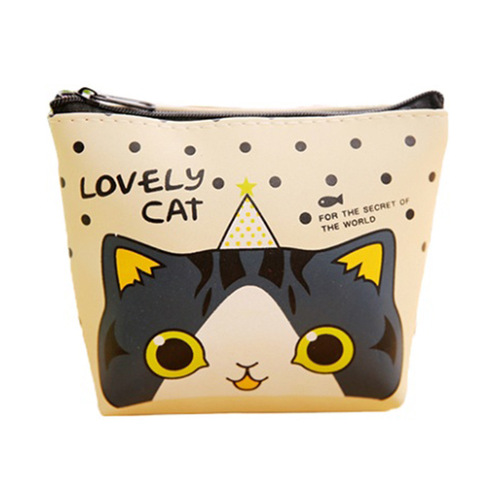 Korean style small fresh cartoon zipper coin purse short wallet girly cute portable student key bag
