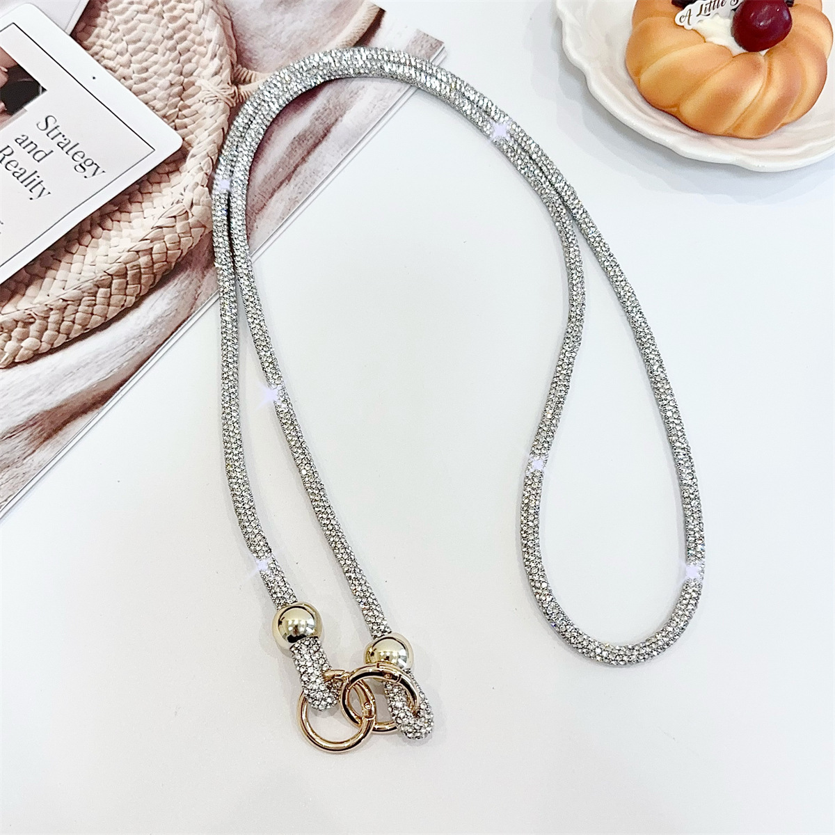 실버-골드 비즈 [6mm 크로스바디]