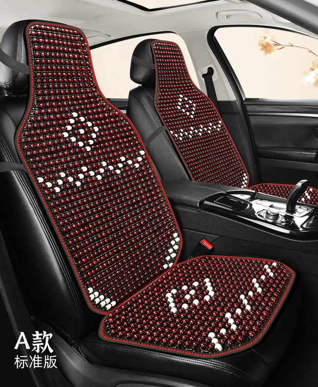 Car Cushion Summer Cool Mat Wooden Beads Ventilated Seat Cushion Summer Breathable Four Seasons Universal Van Seat Cushion