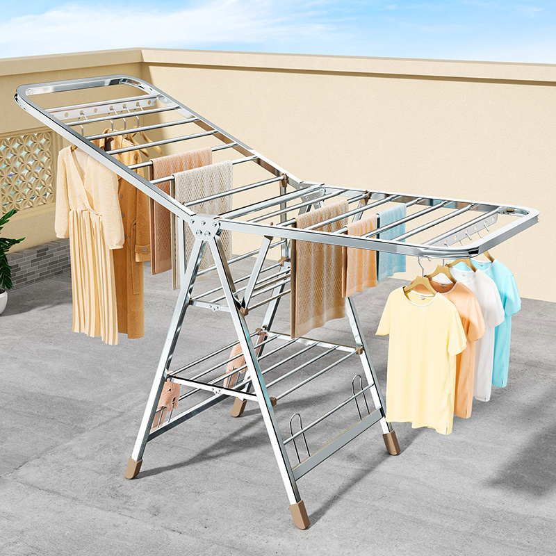 Percha de secado plegable piso de baño doméstico balcón percha de secado para bebés interior colgante de secado frío colcha de secado almacenamiento de edredón image 5