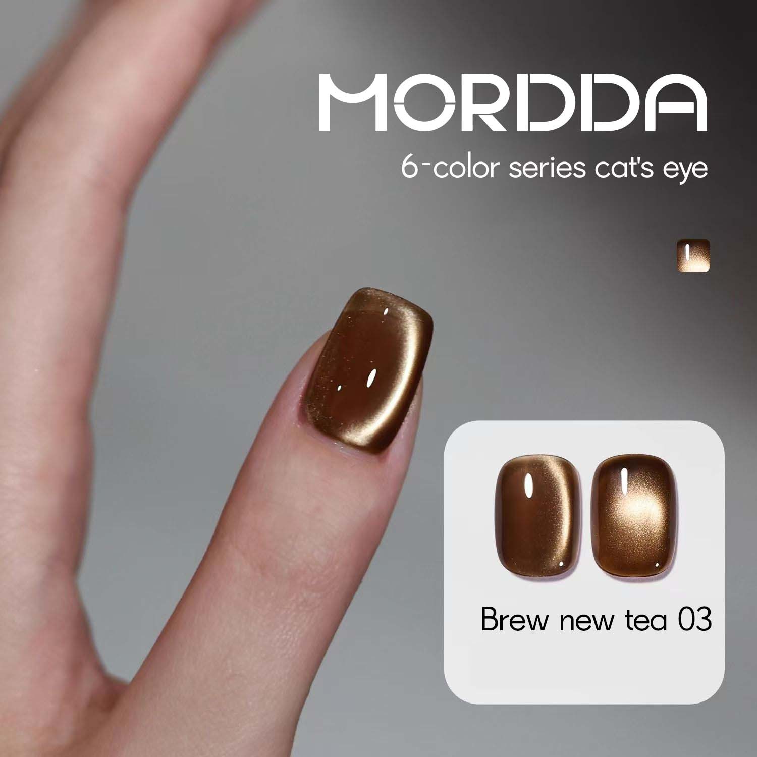 Transfronterizos hervir nuevo té pegamento de ojo de gato 2026 nuevo primavera y verano popular en línea 6 colores pegamento de ojo de gato brillante manicura