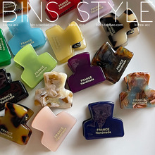 韩国简约 FRANCE金标新款迷你玳瑁纯色精致刘海小发抓 边发抓夹