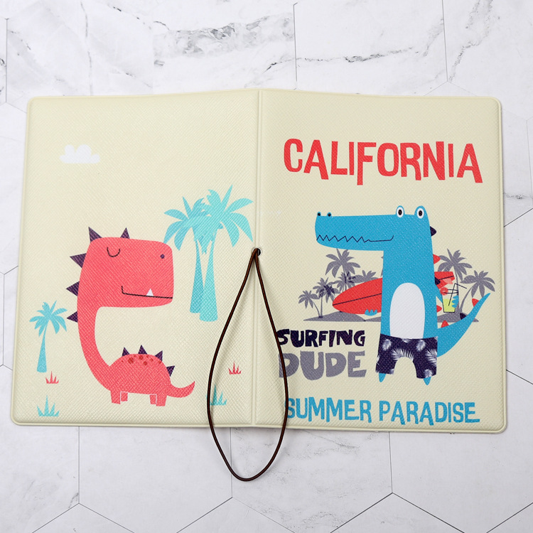 PVC Material Unisex Cute Dinosaur Pvc Passport Holders