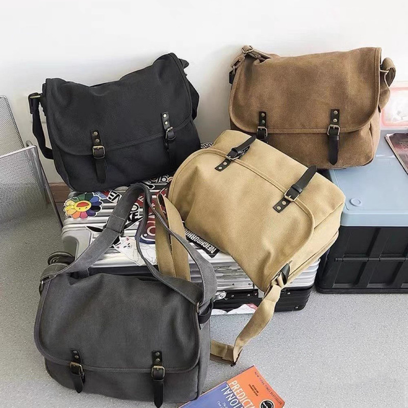 Workwear-style crossbody bag, large-capacity student commuter shoulder bag, Japanese-style casual backpack Workwear-style crossbody bag, large-capacity student commuter shoulder bag, Japanese-style casual backpack