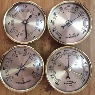 130mm Inlaid Clock Gallbladder Time Table Thermometer Humidity Temperature Same Specification Atmospheric Pressure Meter Weather Station