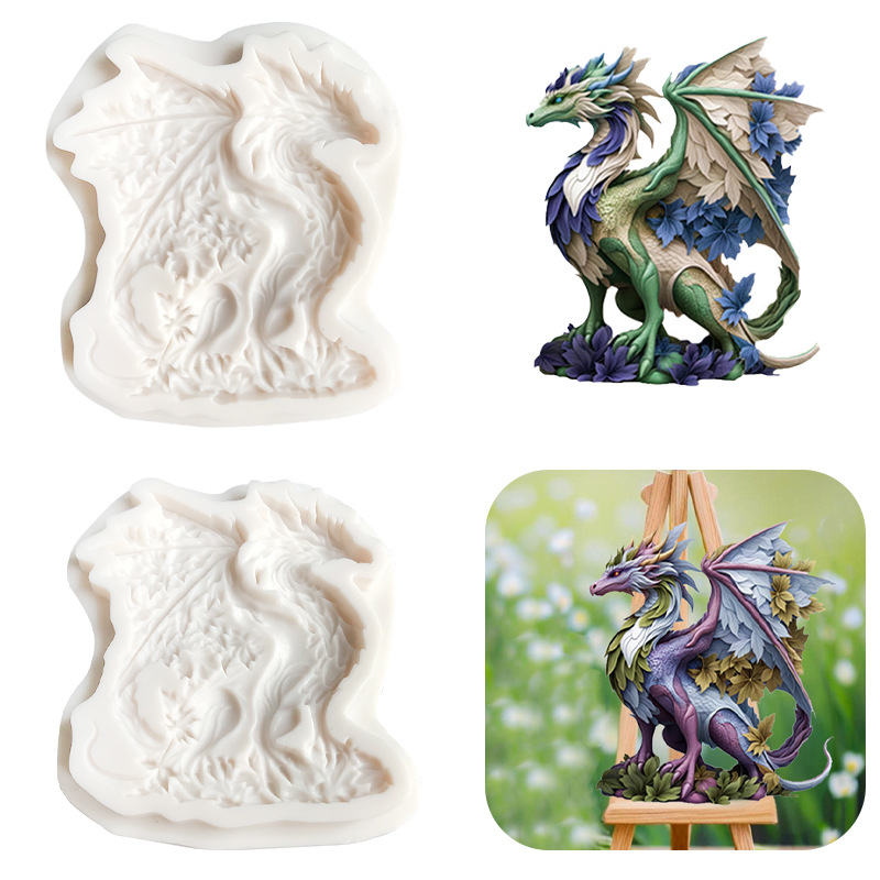 Flying Dragon Silicone Mold Fondant Cake Decoration Mold Chocolate Mold Plaster Mold Aromatherapy Candle Mold Baking Utensils