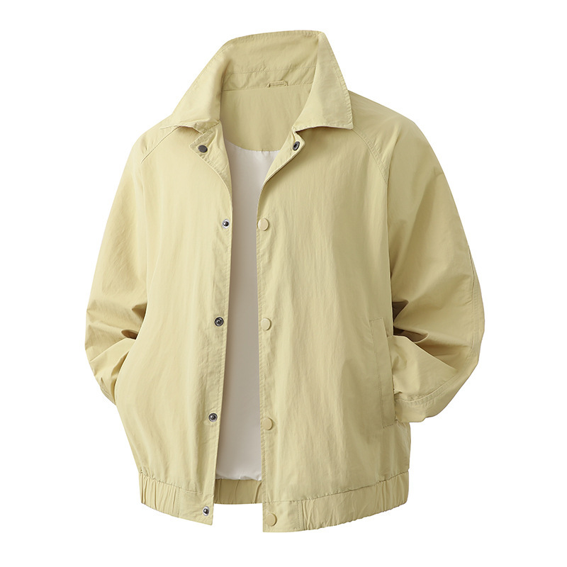 Cross-Border Men's Clothing Spring and Autumn Outdoor Loose Casual Jacket Skin-Friendly Soft Men's Simple Versatile Lapel Jacket
