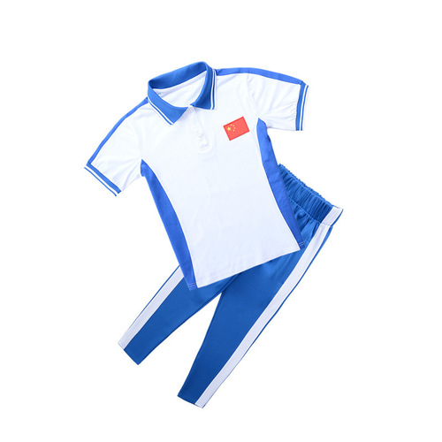 School uniforms for primary and secondary students, class uniforms, sports sets, short-sleeved blue school pants, kindergarten school uniforms, summer outfits, class uniforms, wholesale