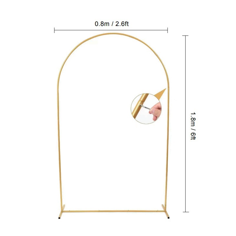 Accesorios de boda transfronterizos Soporte de arco de hierro forjado Fondo de escenario Marco de flores decorativo Arco de boda Marco de hierro cuadrado dorado