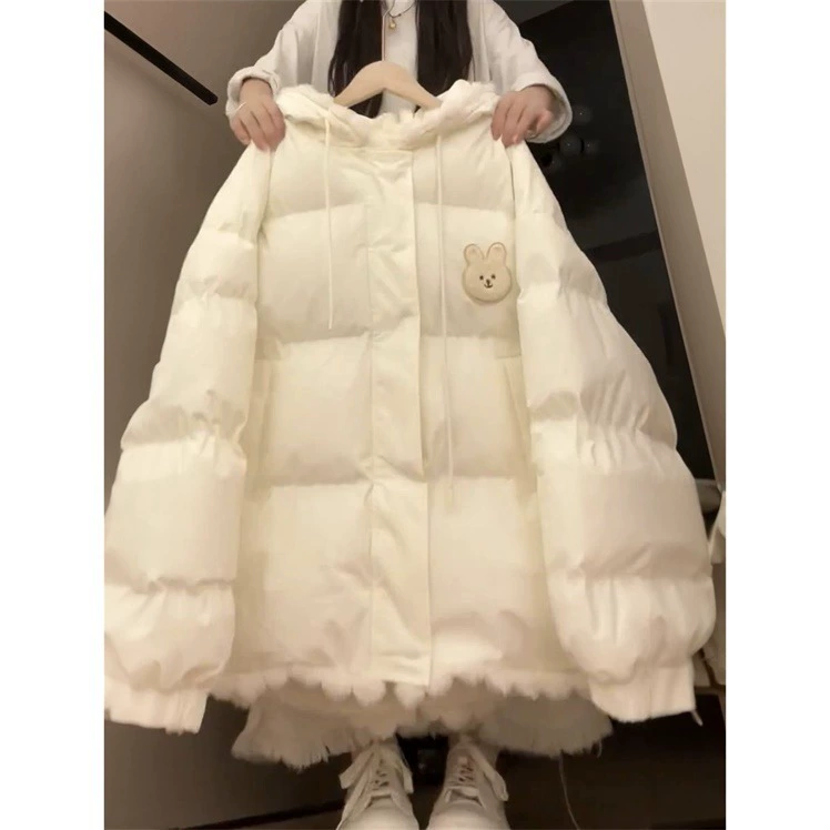 Куртка пуховая (Down jacket), корейский стиль, оверсайз, увеличенная толщина