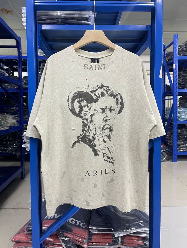 高品質 SAINT MICHAEL ICON ウォッシュ加工 オールド半袖 アメカジ レトロ プリント カップル Tシャツ 男女兼用|undefined