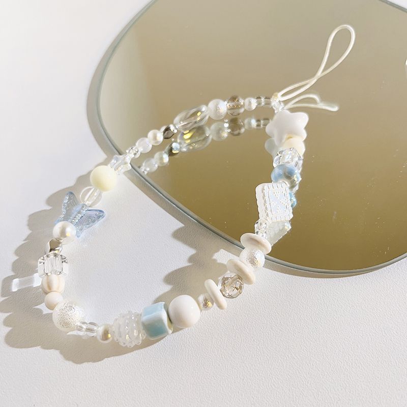 Cadena de teléfono móvil irregular de color claro fresco, adorno versátil, carcasa universal para teléfono móvil, llavero, colgante para teléfono móvil, cordón para teléfono móvil