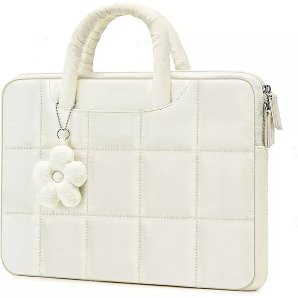 Ins-style high-end women's MacBook handbag, Korean-style simple quilted solid color protective laptop bag