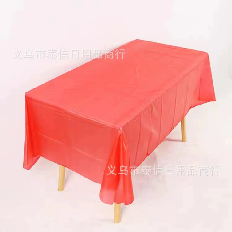 [✅一次性桌布现货加厚塑料PEVA跨境台布纯色派对pe圆形长方形可]