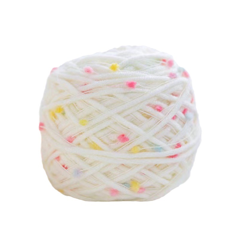 Línea de bufanda de azúcar Arco Iris hecha a mano DIY tejida de color gorro de ping-pong línea mixta mohair línea de lana de Cachemira