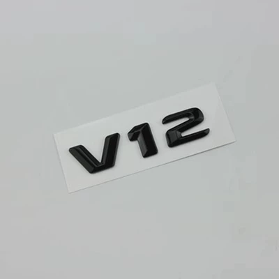 modified rear end label Mercedes-Benz — Car logo - v12-bright-black-three-dimensional