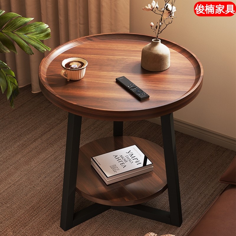 Bedroom Bedside Table, Bedside Storage Rack, Round Table, Sofa Side Table, Small Table, Living Room Household Tea Table, Movable Coffee Table