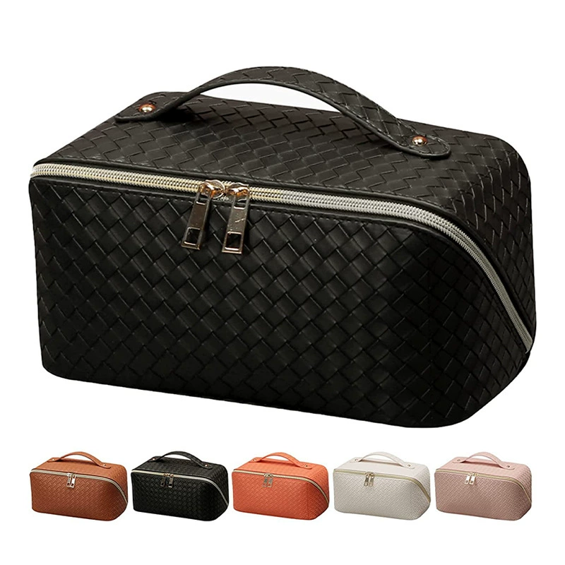 Новый PU сплетенный портативный косметический мешок в наличии ins стиль подушки органа мыть мешок хранения Amazon горячей