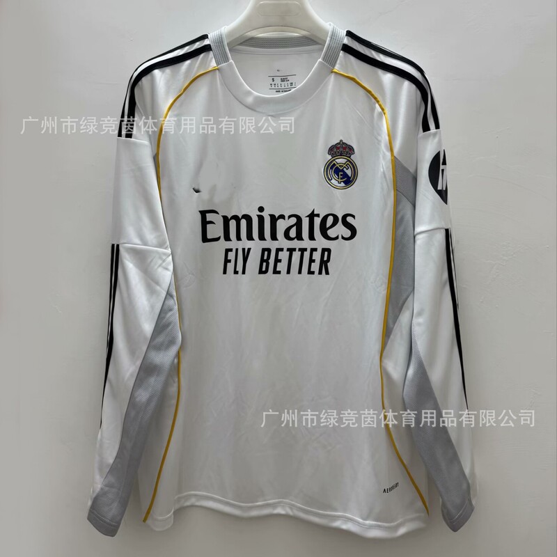 25-26 Real Madrid Jersey Long Sleeve Mbappe Benfica Barcelona Football Uniform Atletico Madrid Miami Newcastle Germany T-Shirt