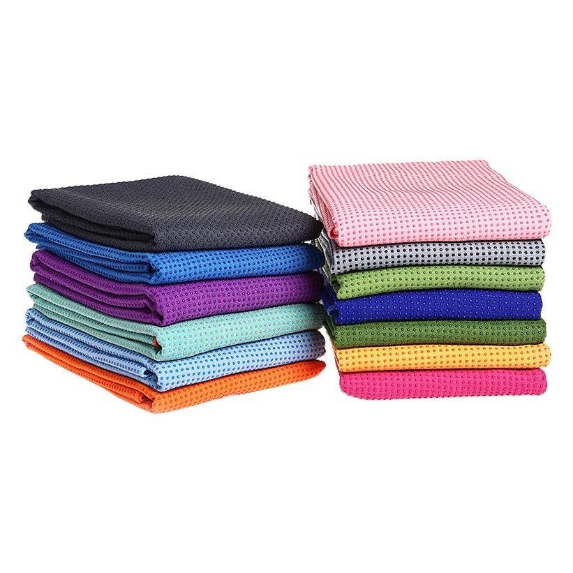 Xuanlin Non-Slip, Sweat-Absorbent, Machine-Washable Brushed Ant Fabric Professional Portable Dirt-Resistant Microfiber Dot Yoga Mat Towel
