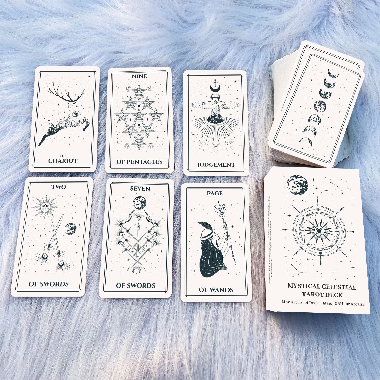 Cross-border Creative Tarot Board Game Cards, Simple Lines, New English Version Tarot_voghion.com