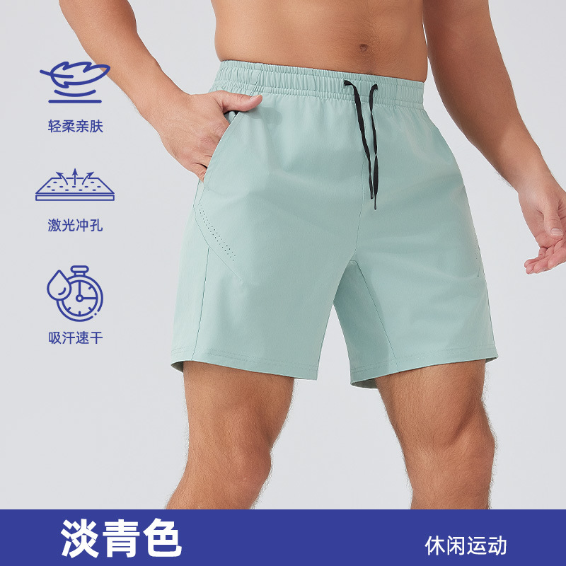 Pantalones cortos deportivos sólidos pantalones cortos deportivos masculinos delgados pantalones cortos casuales transpirables de verano maratón al aire libre y pantalones cortos de cinco puntos de secado rápido