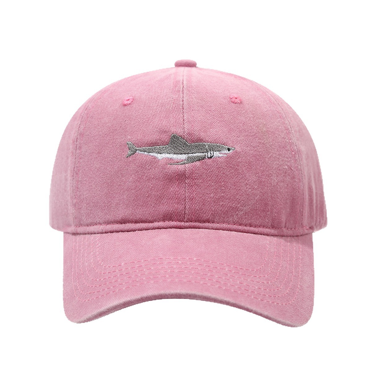 AliExpress transfronteriza de comercio electrónico de la venta caliente gorra de béisbol bordado de tiburón de algodón vintage gorra de pico al aire libre de viaje sombrero para el sol