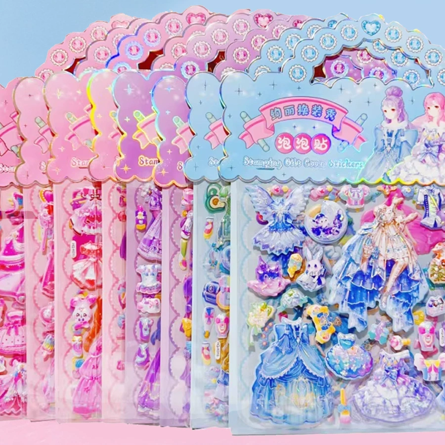 Handheld cartoon three dimensional sticker for princess, stickers