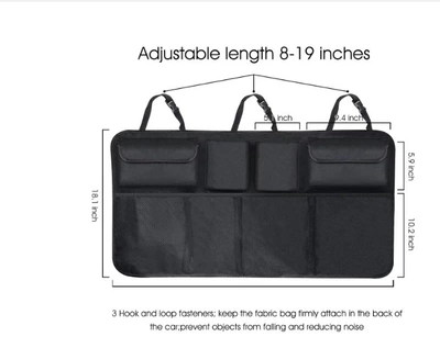Car trunk storage chair back Car storage bag/box - size-904626cm-upgraded-mesh-bag-style