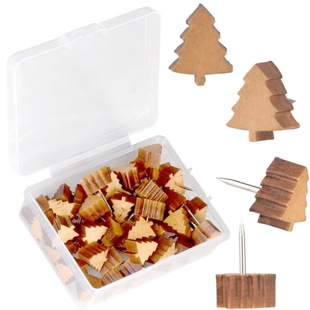 Creative Wooden Christmas Tree Pine Tree Pin I-shaped Pin Cork Pin Handmade DIY Photo Wall Decorative Pin