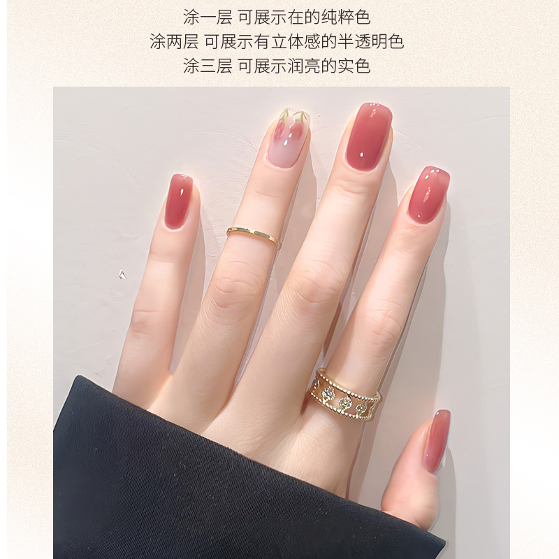 Esmalte de uñas transparente pegamento al por mayor esmalte de uñas nuevo popular hielo transparente color desnudo traje de celebridad de internet conjunto completo para salón de uñas