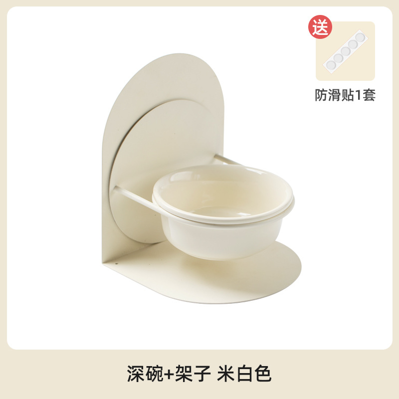 Comedero de cerámica de gran diámetro y altura para perros y gatos, protector de cuello, antideslizante, de gran capacidad para comida y agua, con diseño inclinado.