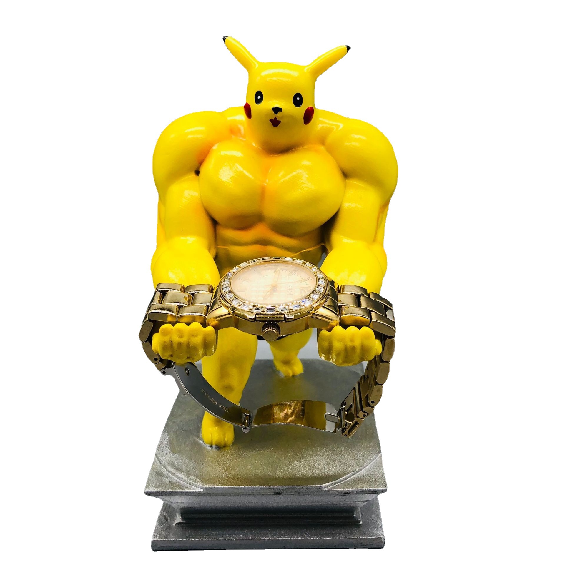Pikachu músculo soporte de teléfono móvil de los hombres sexy músculo soporte de teléfono móvil juego mango soporte Decoración