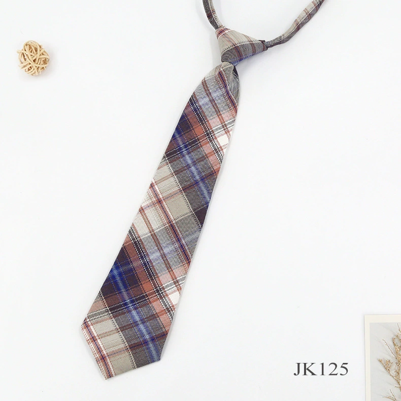 Заготовка на петлях Lazy Tie JKDK, школьная форма в клетку колледжного стиля, регулируемая 7×33 см