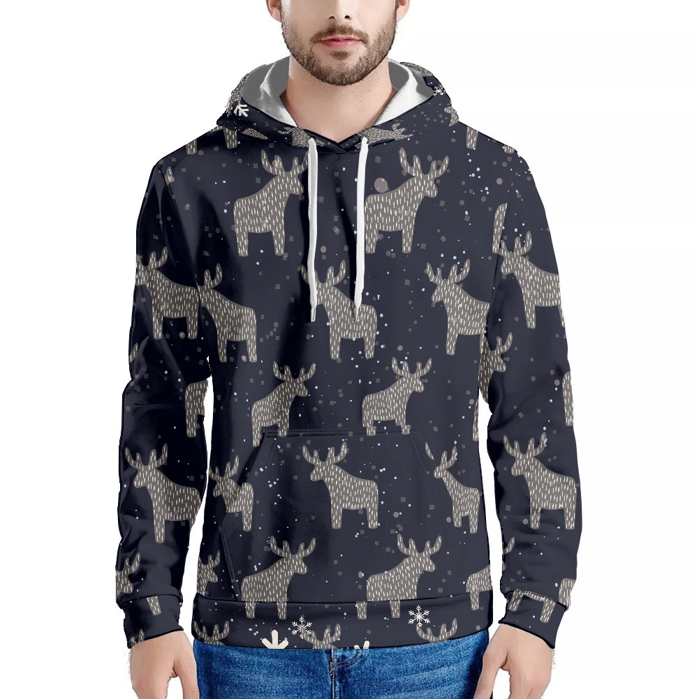 Vêtements pour hommes vente chaude sweat-shirt pour hommes cadeau créatif imprimé de Noël cloche cerf_voghion.com