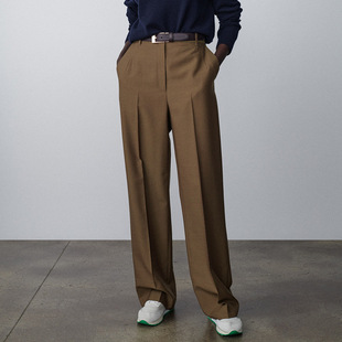Th~ Row Wool Blended Classic Trousers for Women 2025 Spring & Fall New Mohair Normcore Fashion Fie Suit Trousers