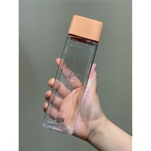 批发简约方形ins韩版个性塑料水杯男女学生运动水瓶小清新耐摔随