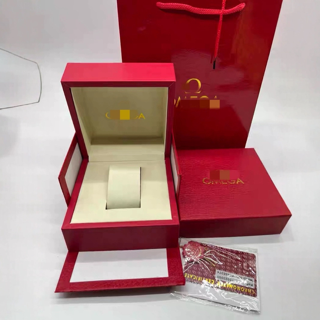 In-Stock Omage Omega Watch Box Leather Omega De Ville Series Packaging Box Storage Box Full Set Packaging Box
