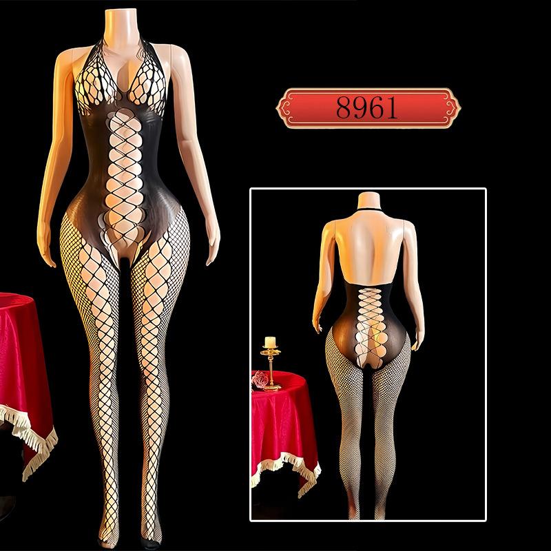 Body Enterizo Lencería Sexy 8961 Nailon y Elastano Hueco para Citas