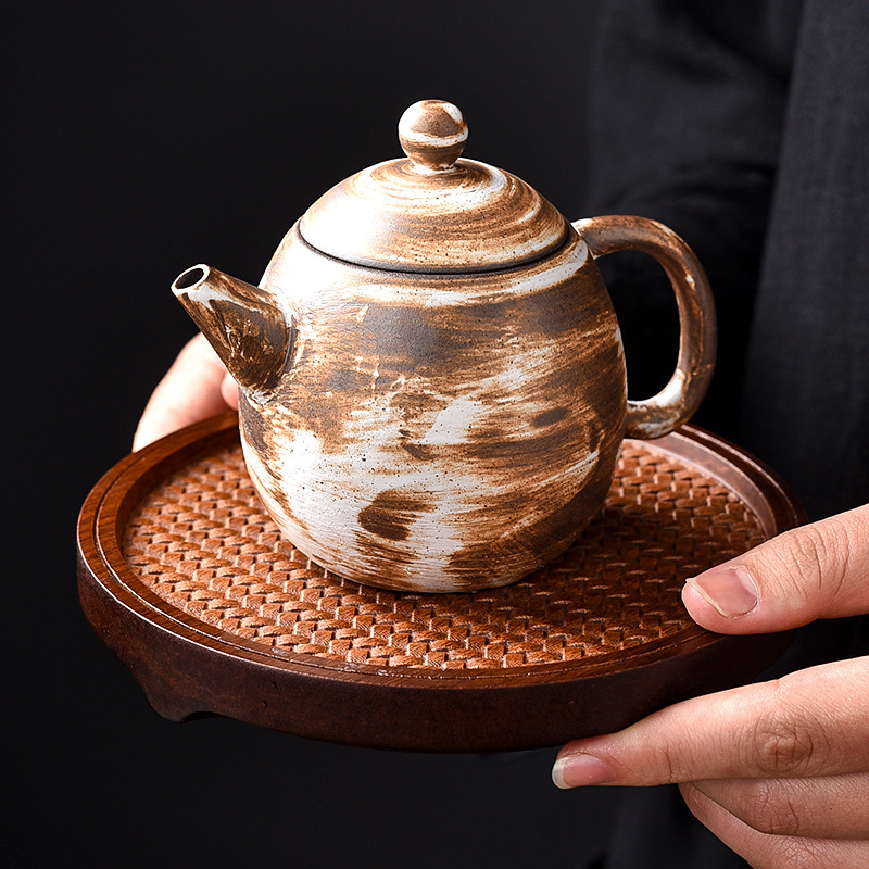 Ronda de bambú patrón olla rodamiento vintage juego de té cuadrado ceremonia del té accesorios pesado bambú estera hogar bandeja de té simple mesa de té seco