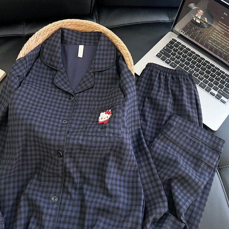 Transfronterizo al por mayor lindos rayas amarillas osos impresión pijamas de primavera y otoño nuevos pantalones de mangas largas set de ropa para el hogar