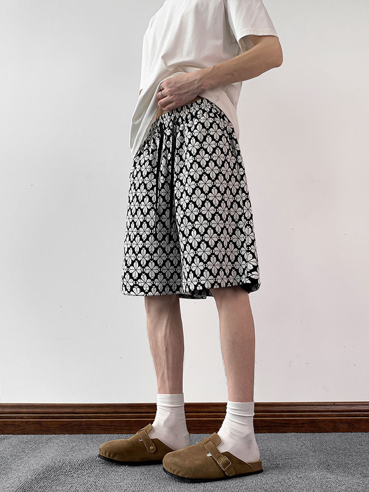 Herren Shorts Mit Hahnentrittmuster Vintage Stil Locker_voghion.com