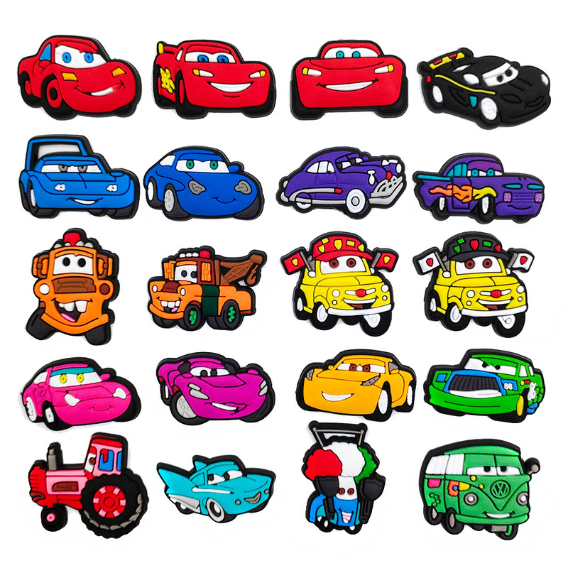 Lightning McQueen cartoon cute hole shoes shoes flower decorative buckle car story mobilization soft glue DIY accessories accessories