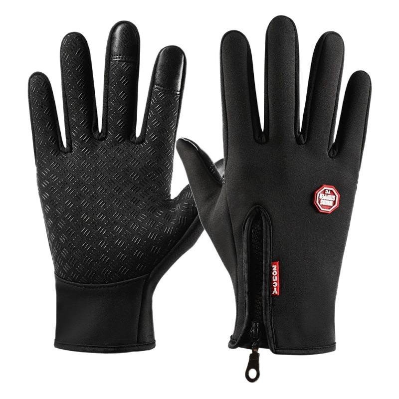 Guantes cálidos de invierno para mujeres al aire libre deportes antideslizantes pantalla táctil de los hombres forrado de lana Otoño e Invierno esquí guantes de motocicleta